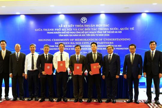 TRƯỜNG ĐẠI HỌC XÂY DỰNG HÀ NỘI THAM GIA KÝ KẾT HỢP TÁC TẠI HỘI NGHỊ “CÔNG BỐ QUY HOẠCH TỔNG THỂ THỦ ĐÔ TẦM NHÌN 100 NĂM VÀ XÚC TIẾN ĐẦU TƯ NĂM 2026”