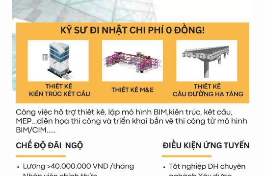 BIM TO JAPAN JOBFAIR - VIỆC LÀM BIM/CIM TẠI NHẬT BẢN DÀNH CHO KỸ SƯ/KIẾN TRÚC SƯ