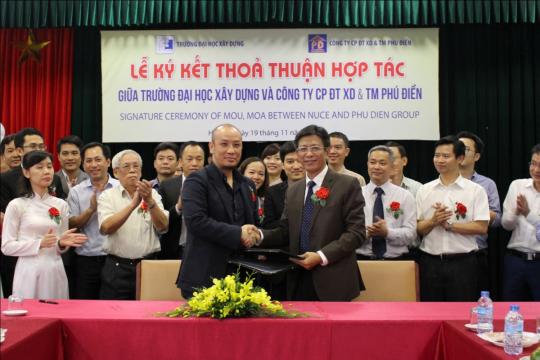 Lễ ký kết thỏa thuận hợp tác giữa Trường Đại học Xây dựng & Công ty Cổ phần Đầu tư Xây dựng và Thương mại Phú Điền