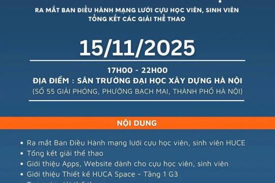ĐÊM GALA KHƠI NGUỒN & KIẾN TẠO - RA MẮT BAN ĐIỀU HÀNH MẠNG LƯỚI CỰU HỌC VIÊN, SINH VIÊN VÀ TỔNG KẾT CÁC GIẢI THỂ THAO
